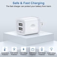 thumbnail image 2 of Charger Block Type C, 3 Pack USB Wall Charger with 10FT Type C Charging Cable Cord USB C Cable Phone Cables, Dual Port Phone Charger Android Charger Block USB Plug Adapter USB Charging Block, White, 2 of 8