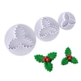 thumbnail image 5 of Christmas Holly Leaf Plunger Cutter Holly Leaves Fondant   Cutter Christmas Party Cake Cupcake Decorating Baking Tools, 5 of 5