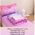 URBONUR 4 Pcs Mermaid Tail Toddler Comforter Sets, Pastel Fish Scale
