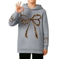thumbnail image 4 of KKBOTIVE Bow Leopard Print Hoodies for Girls Casual Long Sleeve Sweatshirt for Kids Fall Winter Fashion Clothes ( Grey Size: 4-5 years ), 4 of 5