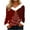 Red, variant on Aboser Christmas Gift Furry Shirts for Women Fashion Xmas Tree Printed Tops Faux Fur Trim Holiday Tops Casual Long Sleeve Sweaters Loose V Neck Blouses