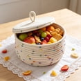thumbnail image 2 of Virelaxpo Foldable Storage Basket with Lid Cotton Rope Handles Polka Dot Pattern for Closet Shelves Blanket Clothing Home Organization, 2 of 6