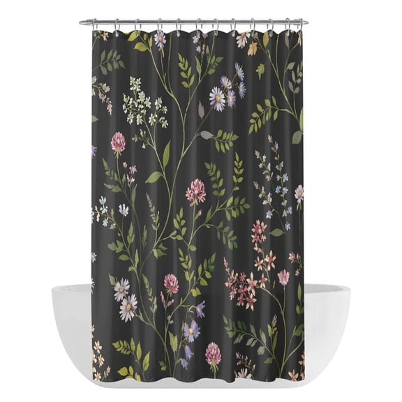Spring Floral Shower Curtain - Water Repellent Fabric Shower Curtains Washable, Elegant Pastoral Flowers Farmhouse Decorative Polyester Cloth Bathroom Curtains Modern Bath Decor 36"x72"