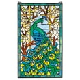 thumbnail image 1 of Design Toscano Peacock`s Paradise Stained Glass Window Hanging Panel, 89 cm, Stained Glass, Full Color, 1 of 5