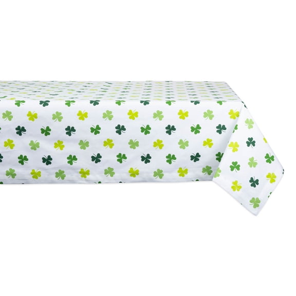DII Shamrock Shake Print Tablecloth, 52"x52", 100% Cotton