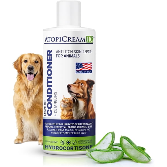 VetriMAX AtopiCream HC 1% Hydrocortisone Leave-On Conditioning Itch Relief Lotion for Dogs, Cats and Horses (8 Ounces)
