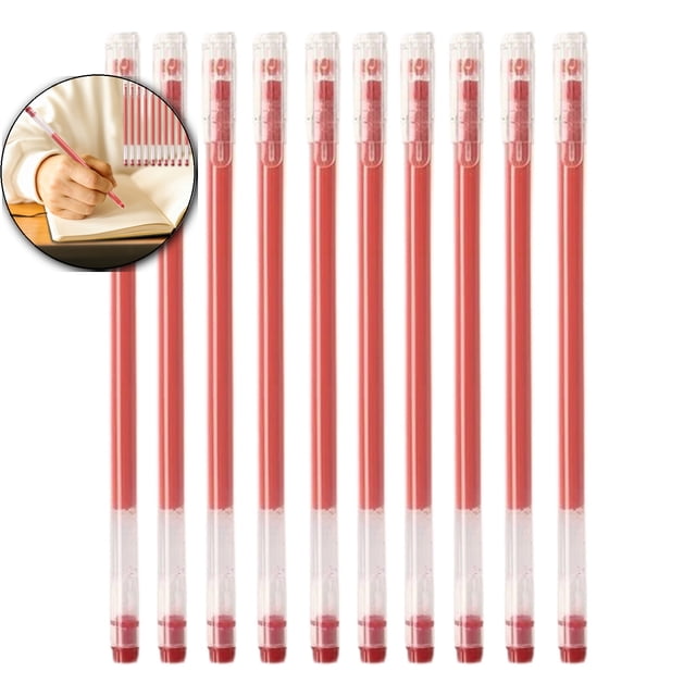Dvruxg 10-Pack Gel Pens – Smooth Writing Ballpoint Pens – 0.5mm Tip, Fast-Drying Ink – Plastic Gel Pens for Office – 1ml Ink Capacity