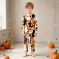 thumbnail image 6 of Futezty Toddler Boys Girls Halloween Pumpkin Pajamas Cute Ghost Print Pjs for Boy Jammies Little Kids Sleepwear Clothes Sets 2T-9T, 6 of 7
