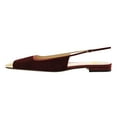 thumbnail image 3 of FSJ Women Comfort Square Closed Toe Slingback Flats Shiny Two Toned Flats Sandals Slip On Block Low Heel Office Fashion Dressy Shoes Size 10 Red, 3 of 4