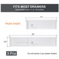 thumbnail image 2 of Uxcell 3 Pcs Divisores de Cajón de Plástico Ajustables Organizadores para Cocina Ropa Dormitorio Baño Almacenamiento, Blanco, 2 of 5