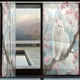thumbnail image 3 of YAZAOO Curtains 110/118 Inch Long French Curtains White Cat on Cherry Blossom Branch Print For Farmhouse Bedroom Curtains Window Curtain Set 2, 3 of 4