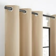 thumbnail image 3 of ECLIPSE Andover Solid Tripleweave Thermal Blackout Grommet Curtains for Bedroom (2 Panels), 42 in x 63 in, Beige, 3 of 7