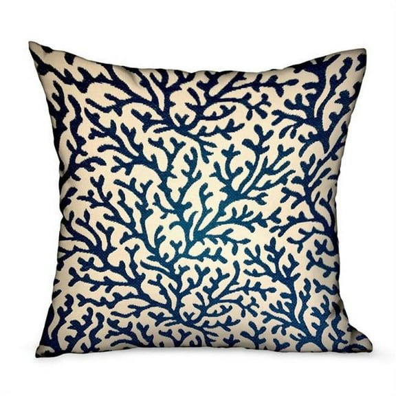 22 x 22 in. Sapphire Vines Blue & Cream Floral Luxury Throw Pillow