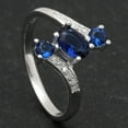 thumbnail image 3 of Birthstone Ring for Women Statement Ring 3 Stone Sterling Silver Cz Ginger Lyne Collection, 3 of 5