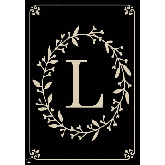 Briarwood Lane Everyday Double Sided House Flag 40x28 For Outdoor Classic Monogram Letter L Double-Sided House Flag