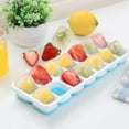 thumbnail image 4 of Silicone Ice Cube Tray, 4 Pack Easy-Release & Flexible 14-Ice Cube Trays with Spill-Resistant Removable Lid, Stackable Ice Trays with Covers for Freezer, 4 of 8