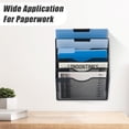thumbnail image 6 of 5 Pocket Mesh Hanging Wall File Organizer, Black, 6 of 6