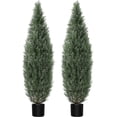 thumbnail image 2 of Artificial Topiary Tree 2-Set, 5ft Artificial Cedar Topiary Trees for Outdoor & Indoor Decor, Artificial Topiary Boxwood Tree, Faux Shrub Uv Protection for Longer Life, 2 of 8
