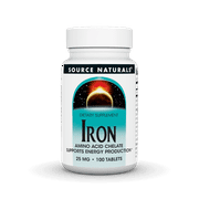Source Naturals Iron, Amino Acid Chelate Supports Enegry Production* 25 mg - 100 Tab;ets