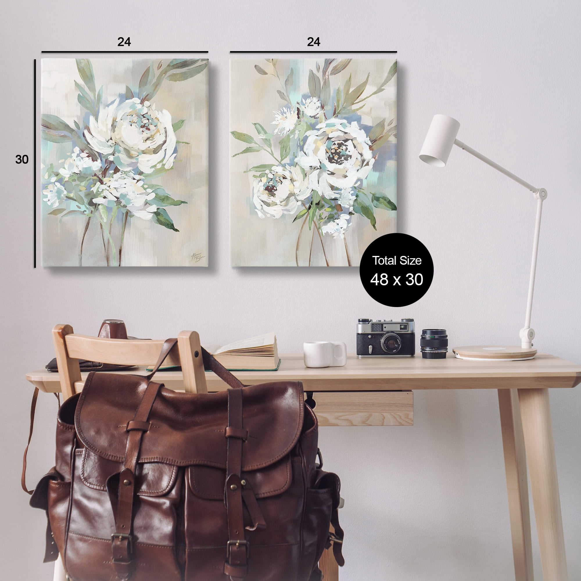 Stupell Industries Antique Rose Bundles Plants & Flowers Painting Wrapped Canvas Art Print Wall Art, 24 x 30, Set of 2