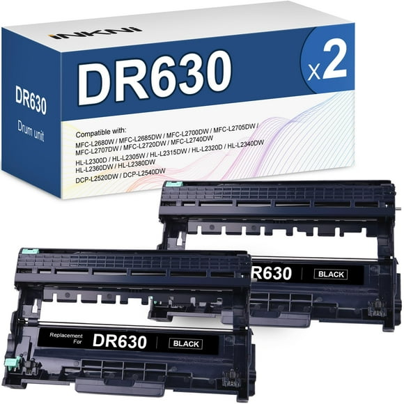 InkNI Tambour Compatible (Pas de Toner) Remplacement pour Brother DR630 DR 630 Tambour pour HL-L2300D HL-L2320D HL-L2305W MFC-L2700DW HL-L2360DW HL-L2380DW DCP-L2540DW
