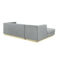 thumbnail image 3 of Inspired Home Anniston Velvet Upholstered Chaise Sectional Sofa w/ Gold Base, (Left), Grey, 3 of 7