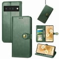 thumbnail image 2 of Dteck for Google Pixel 6 Case, Magnetic Premium PU Leather Flip Folio Wallet with Card Slot Stand Cover, green, 2 of 6