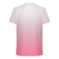 thumbnail image 2 of WREESH Men's Gradient Print Crew Neck T-Shirt Loose Short Sleeve Summer Fashion Tops Pink, 2 of 5