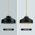 thumbnail image 5 of Industrial Round Matte Black Shade Shade 16 Inch Pendant with Brass Pole, Hand-polished Ceiling Light with Metal, Unique Elegant Ceiling Lamp, Pendant Lighting for Living Room, Dining Room, Bedroom, 5 of 10
