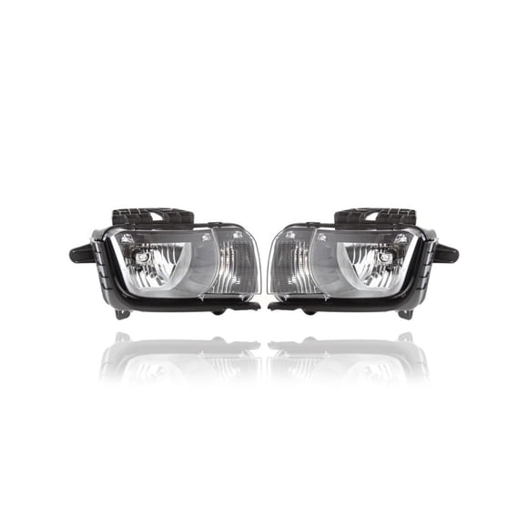 Headlight Assembly - Compatible/Replacement for '10-13 Chevrolet Camaro (Exclude HID/ZL1) - Halogen - Pair, Left Driver + Right Passenger Set - 22959918, 22959917 - CAPA
