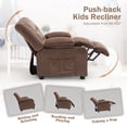 thumbnail image 5 of JONPONY Kids Recliner Chair,Push Back Toddler Recliner with Cup Holders & Side Pockets,Adjustable Footrest & Headrest Kids Sofa for Boys Girls 3+ Age Group, Brown, 5 of 12