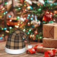 thumbnail image 6 of Salouo khaki coffee plaid for Adult Christmas Hat Xmas Holiday Hat Santa Hat for Women & Men Festive Headwear Accessories Fit for Christmas/ New Year/Holiday/Party,1PC, 6 of 6