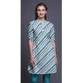 thumbnail image 2 of Bimba Short Kurtis For Ladies Printed Mandarin Collar Roll Up Sleeve Dress, 2 of 6