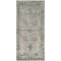 SAFAVIEH Classic Vintage Peter Overdyed Border Cotton Area Rug, Grey, 8' x 11'