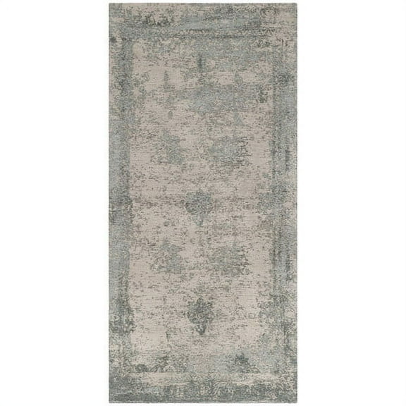 SAFAVIEH Classic Vintage Peter Overdyed Border Cotton Area Rug, Grey, 8' x 11'