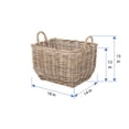 thumbnail image 2 of Kouboo Rectangular Storage Basket, Handwoven Rattan Basket with Handles, Organization & Home Décor for Storage, Large, Brown, 2 of 6