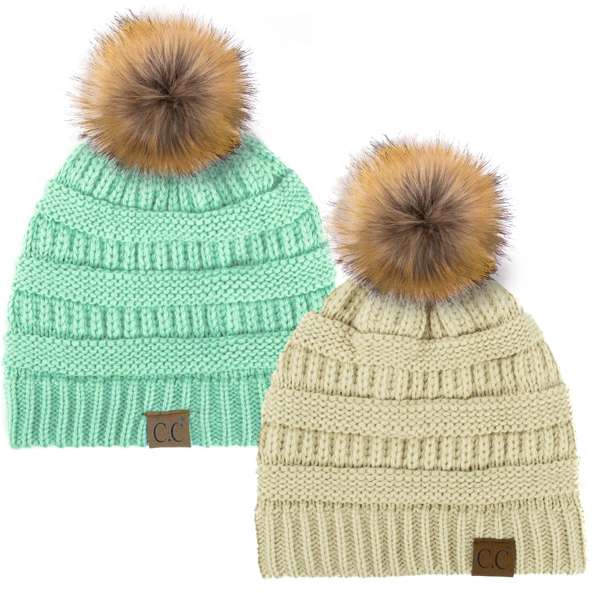 C.C Hat-43 Thick Warm Cap Hat Skully 