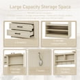 thumbnail image 5 of 4-in-1 Detachable Hall Tree with Storage Bench, Wood Coat Rack with 7 Hooks, 2 Display Dividers and 2 Cabinet, Mudroom Organizer with 4 Drawers and 2 Shoes Storage Shelves for Hallway, 5 of 8