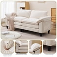 thumbnail image 6 of JONPONY 83" Loveseat Sofa,Cloud Couch for Living Room,Comfy Love Seat with Double Cushion,2 Pillows,Removable Cover for Bedroom, Apartment and Office,Beige, 6 of 11