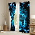 thumbnail image 2 of Manfei Game Console Curtains for Living Room, Neon Blue Gamepad Blackout Curtains for Bedroom, Modern Video Game Curtains Pack of 2 (52x84), Window Drapes Bedroom Decor, 2 of 6