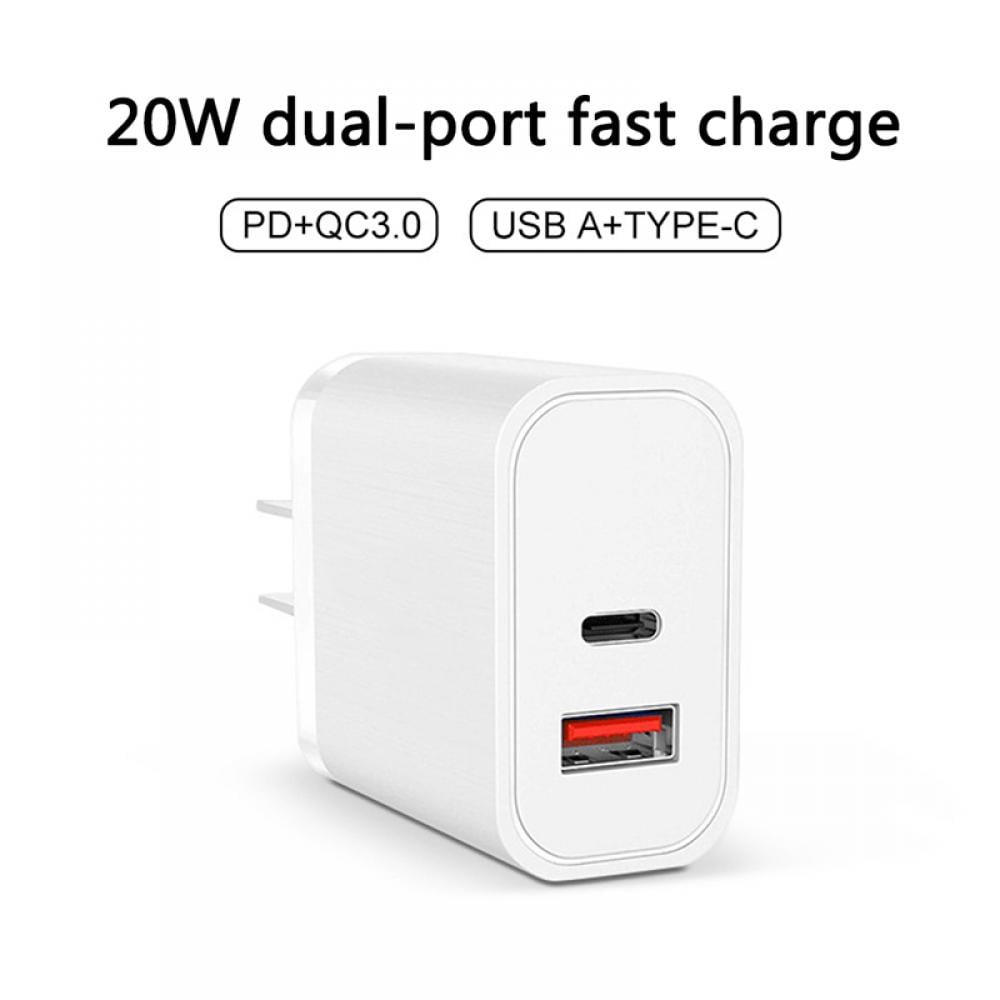 2Pack 20W USB C Fast Charger Adapter Type C and USB A Phone Charger