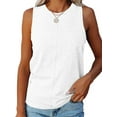 thumbnail image 3 of Colisha Summer Sleeveless T Shirts for Women Casual Plain Tank Tops Fashion Loose Baggy T-shirt Ladies Women Round Neck Tunic Blouse Tee, 3 of 5