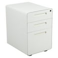 thumbnail image 2 of Flash Furniture Ergonomic 3-Drawer Mobile Locking Filing Cabinet with Anti-Tilt Mechanism and Hanging Drawer for Legal & Letter Files, White, 2 of 14