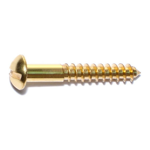 #12 x 1-1/2" Brass Slotted Round Head Wood Screws WSRB-219