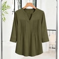 thumbnail image 7 of Abomasnow Women's Athletic Shirts 3/4 Length Sleeve V-Neck Tops Dressy Work Office Casual Workout Yoga Shirts, 7 of 7