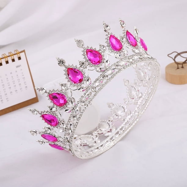 Zhuge Tiara de boda para novia, diadema de princesa, corona de novia, joyería para el cabello con diamantes de imitación de cristal, decoración para princesa, novia, cumpleaños, graduación, boda (I)