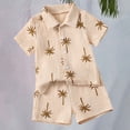 thumbnail image 2 of EnJoCho Baby Boys Clothes Set Toddler Boys Button-down Shirt Tops + Cotton Gauz𝖾 Shorts Summer Outfit 2PCS, 2 of 9
