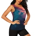 thumbnail image 2 of Junzan Cosmic Paint Swirl Pattern Workout Tank Tops for Women Sleeveless Running Loose Fit Yoga Tops Active Shirts Gym Exercise-XX-Large, 2 of 7