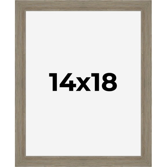 14x18 Frame Gray Barnwood Rustic Solid Wood Picture Frame | 1.5 Inch Moulding Width | Includes UV