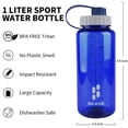 thumbnail image 4 of Botella de agua SHOKE Tritan de boca ancha de 1 litro con mango sin BPA, 4 of 8